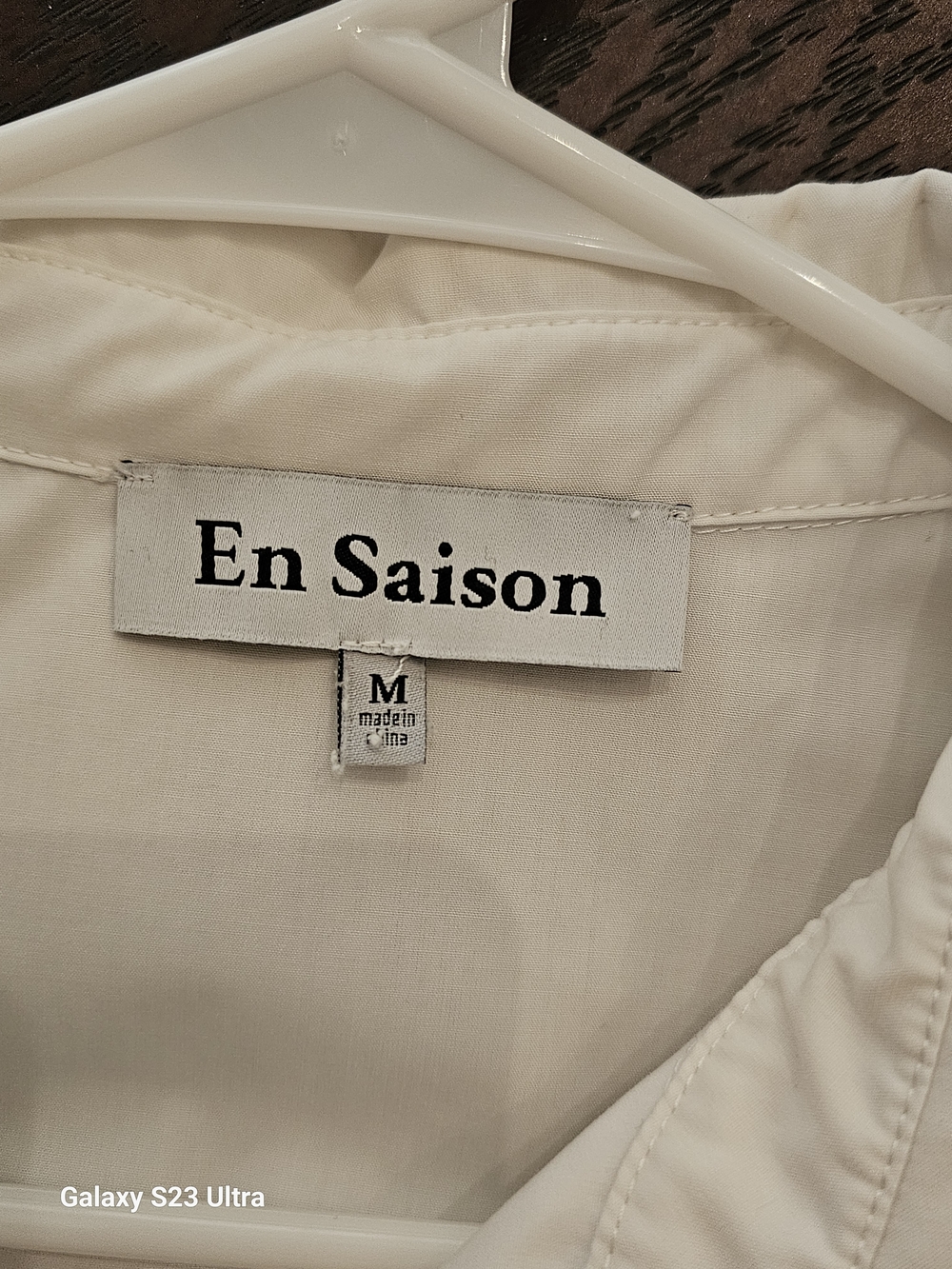 En Saison White Button-Front Ruffle Drawstring Dress - Picture 3 of 5